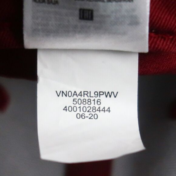 Vans Mens Logo Cap Red Burgundy White Stitch Baseball Snapback Punk Rock Skater - Picture 4 of 6